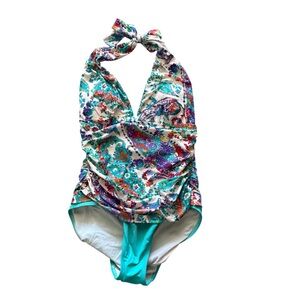 Lauren Ralph Lauren Multicolor Women’s One Piece Swimsuit, Halter, Size 8